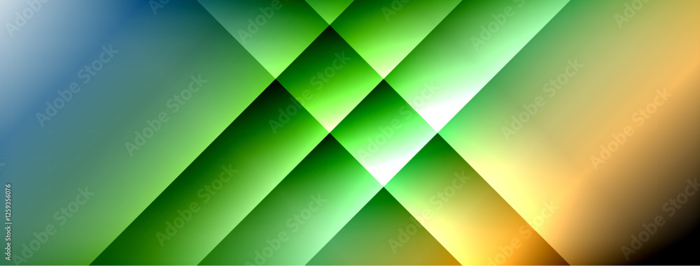 Poster Dynamic shadow lines with gradient colors geometric background