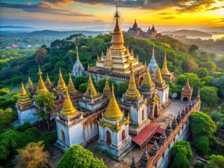 Sagaing's U Min Thonze Temple: a captivating journey through ancient ruins, captured through urban exploration photography.