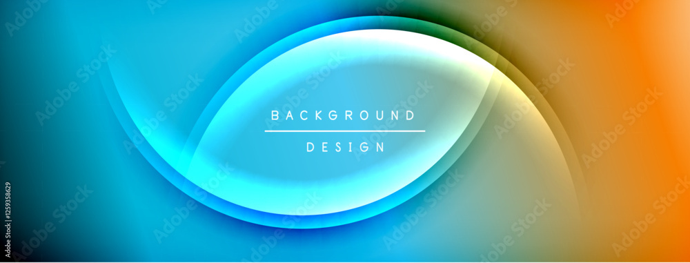 Aufkleber Bright rainbow style color gradient with curve round shape line background. Vector Illustration For Wallpaper, Banner, Illustration, landing page