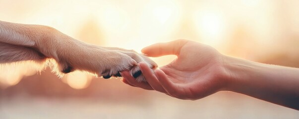 A touching moment between human and dog, symbolizing connection.