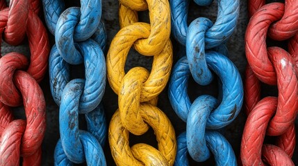 Colorful Intertwined Chains: A Study in Texture and Contrast