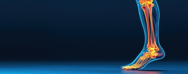 Anatomical illustration of a human foot and ankle structure.