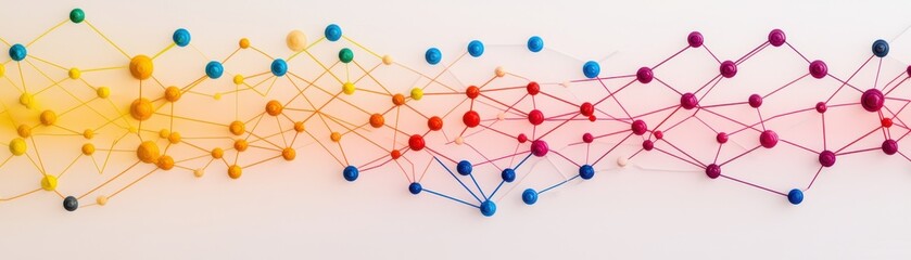 Obraz premium Colorful abstract network design with nodes and connections.