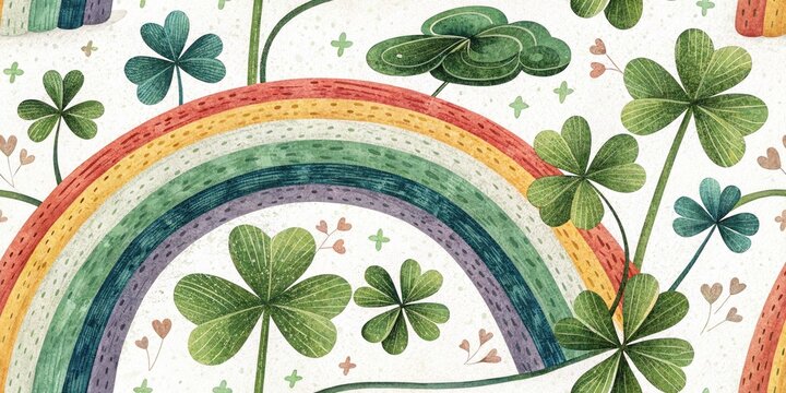 Vibrant Rainbow St. Patrick's Day Organic Texture Illustration
