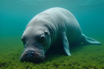 Naklejka premium sea lion on the beach