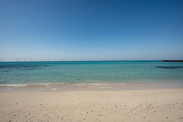 바다와 하늘이 어우러진 해안가풍경 제주 제주시 애월읍 곽지리 곽지해수욕장