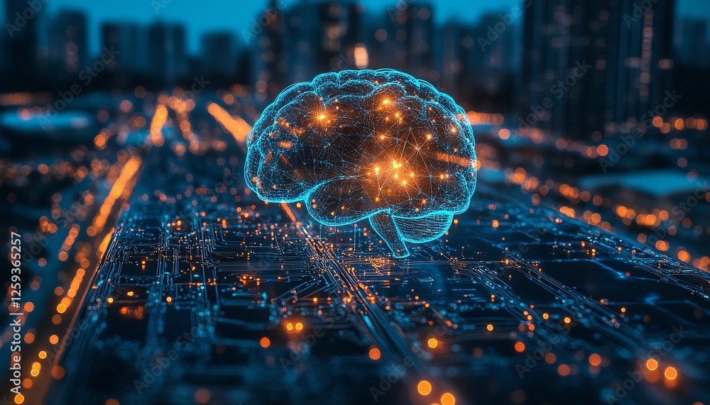 Poster hightech ai safeguarding global data management, secure information hubs, futuristic analytics visua