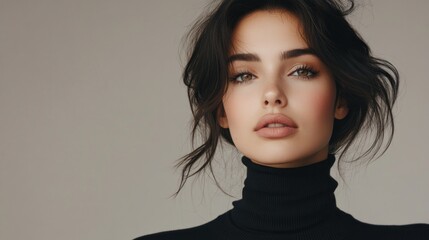 Woman, portrait, studio, neutral background, beauty (1)