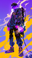 Naklejka premium Survivor Style Street kids Character colorful