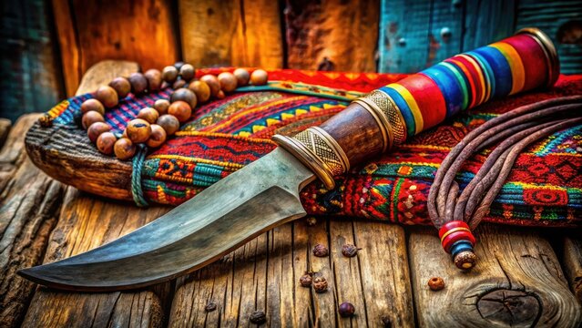 Vintage Nepali Khukuri: handcrafted souvenir, embodying Nepal's rich cultural heritage.