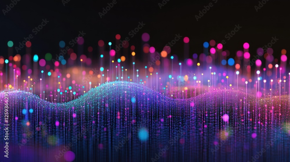 Poster abstract colorful light data visualization wave