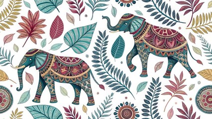 Fototapeta premium Washi Tape Design: Abstract Animal Motifs - Cute, Colorful, Japanese Style Paper Tape Pattern