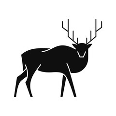 Elk Antler Silhouette Icon Design Illustration