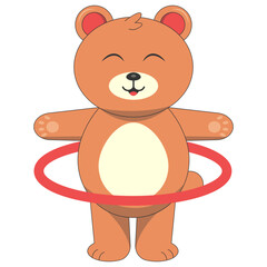 Cute Baby Bear Illustration. Vector Character in Flat Cartoon Style.