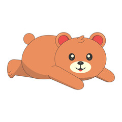 Cute Baby Bear Illustration. Vector Character in Flat Cartoon Style.