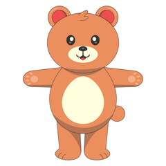 Obraz premium Cute Baby Bear Illustration. Vector Character in Flat Cartoon Style.