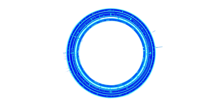 Blue Circular Brush Stroke with Transparent Center, Ideal for Artistic and Creative Projects