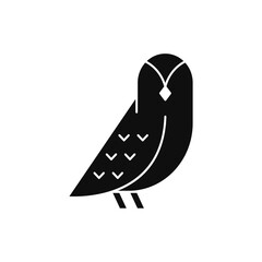 Owl Bird Silhouette Icon Design Illustration