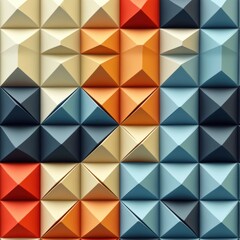 Obraz premium Colorful Geometric Tiles in Abstract Arrangement for Decorative Use