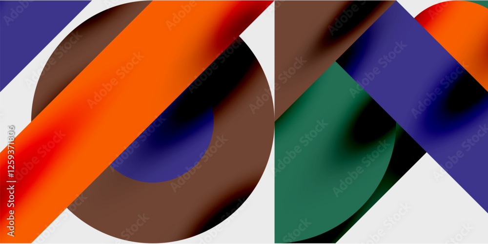 Aufkleber Vibrant abstract background circles with smooth gradients, creating a dynamic and modern design. Ideal for creative, tech, or contemporary-themed projects