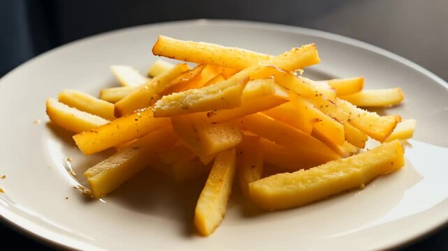 A close-up of an empty plate displaying remnants of a delicious meal.