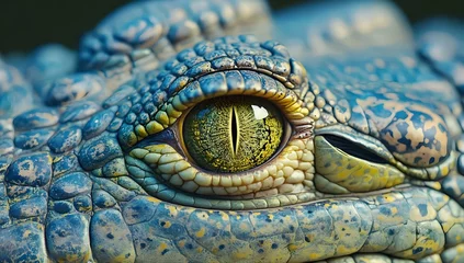  crocodile texture background with close up macro of sharp crocodile eyes © Rani