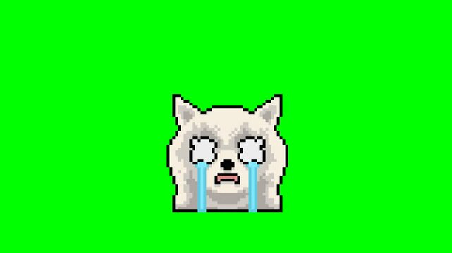 Crying dog, pixel art animation 