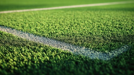 Cricket pitch, detailed view of crease and markings, 3D illustration