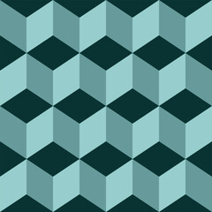 Geometric wallpapper Green cube Pattern Seamless