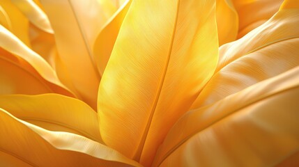 Close-up of vibrant yellow leaves showcasing intricate textures and natural lighting effects