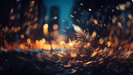 Ethereal Feathers in a Dreamlike Glow