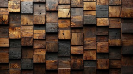Textured wooden wall with varying shades and patterns, showcasing natural beauty and craftsmanship