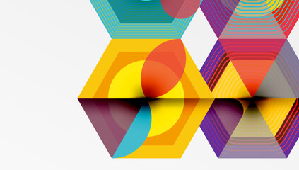 Hexagons, diamonds pattern. Geometric repeating hexagon background