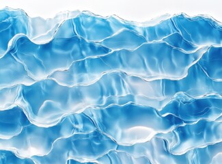 Obraz premium Abstract wavy blue water forms, ethereal background
