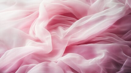 Obraz premium Pink silk fabric texture, soft folds, light background, design element
