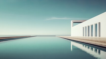 Fototapeta premium Minimalist composition with simple elements creating a clean and uncluttered visual