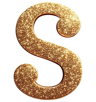 S 3d letter gold glitter s alphabet png clipart cutout transparent isolated