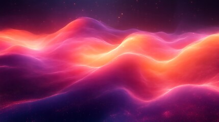 Obraz premium Abstract Pink and Orange Glowing Hillscape