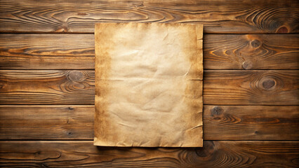 Fototapeta premium Vintage paper mockup on wooden background