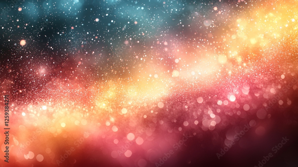 Poster cosmic journey through the colorful universe abstract digital art imaginative close-up visualizing t