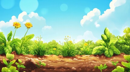 Fototapeta premium Earth Plant Background, Agriculture Technology Icon. 