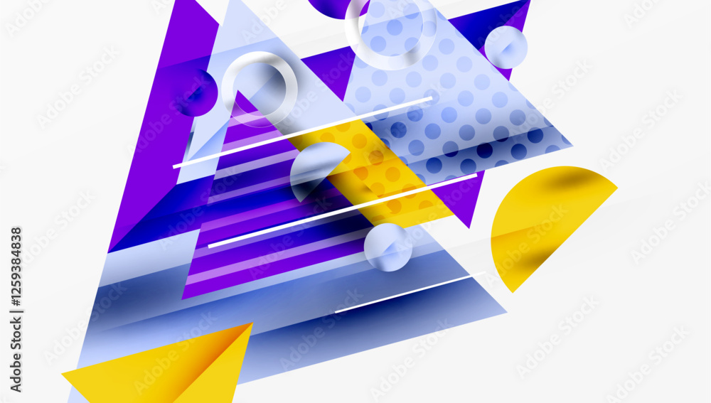 Aufkleber Modern geometric background - overlapping triangles with smooth gradients and semi-transparency