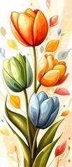 Vibrant floral display nature scene digital artwork colorful background close-up view botanical inspiration
