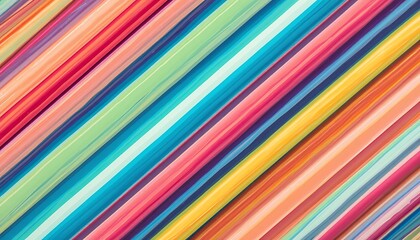 Obraz premium Vibrant Colorful Diagonal Stripes Abstract Background Texture, Multicolored Parallel Lines Pattern Design