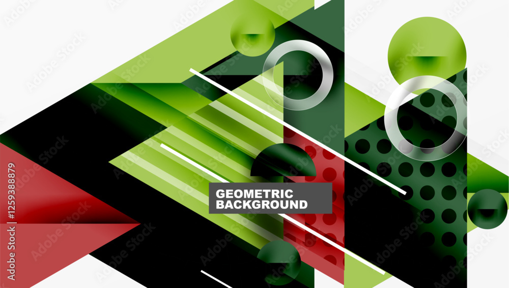 Poster Modern geometric background - overlapping triangles with smooth gradients and semi-transparency