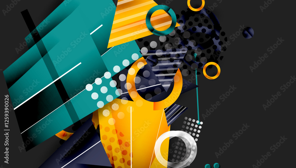 Poster Abstract background geometric design with colorful gradients