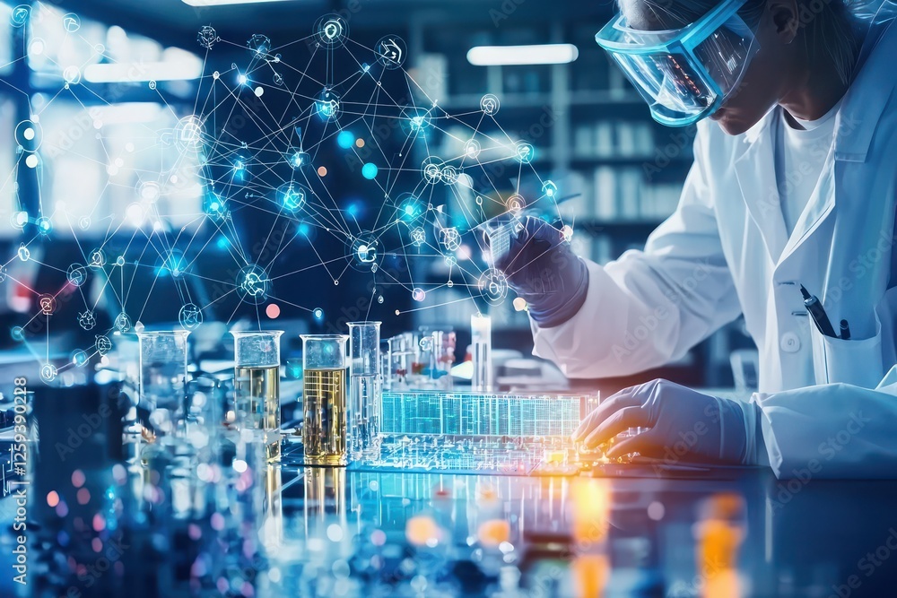 Poster interconnected networks and innovative data streams in digital science.