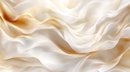 Obraz premium Elegant Draped Fabric in Creamy Beige and Gold Hues