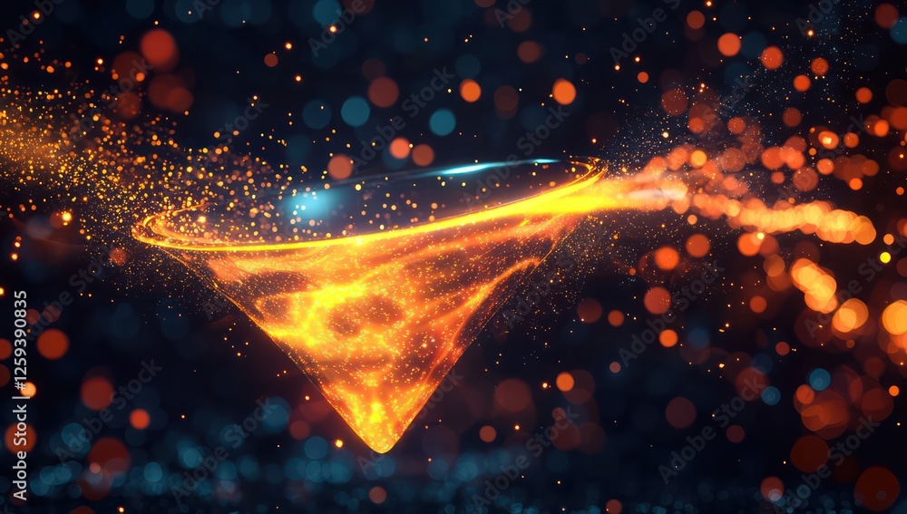 Poster data-driven sales model glowing with interactive analytics and user flow tracking.