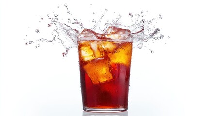 Iced soda splash; studio shot; refreshment; advertising
